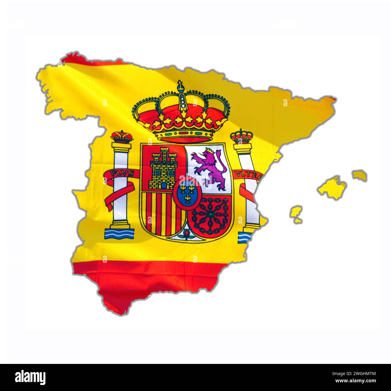 Contour de l'Espagne conçu avec drapeau national Banque D'Images
