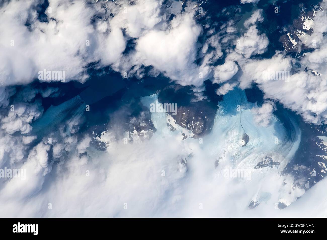 Littoral et nuages en Argentine Banque D'Images