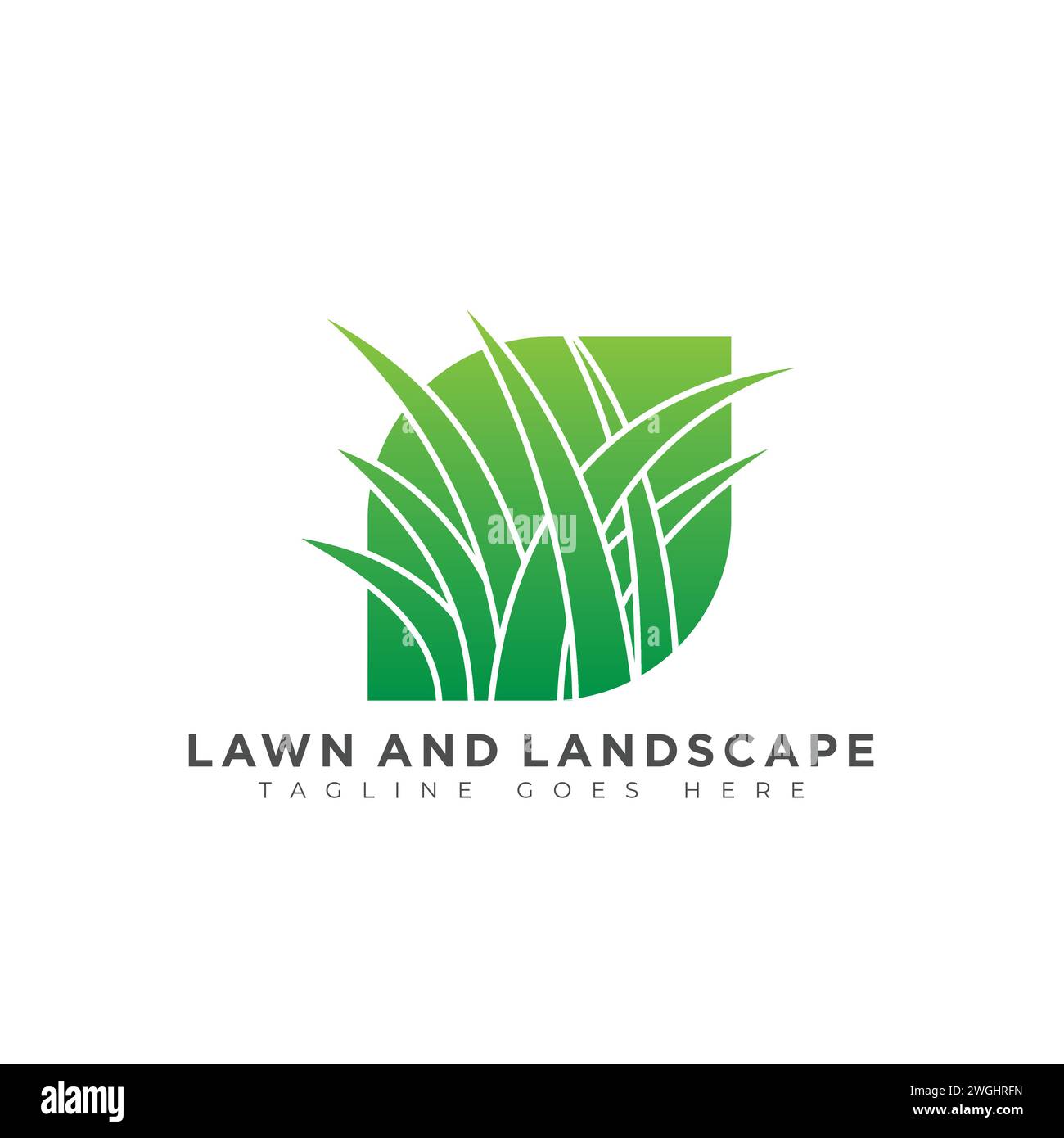 Conception vectorielle de logo entretien de pelouse. Illustration vecteur graphique de l'entretien de la pelouse, des services paysagers, conception de logo de concept d'herbe te Illustration de Vecteur