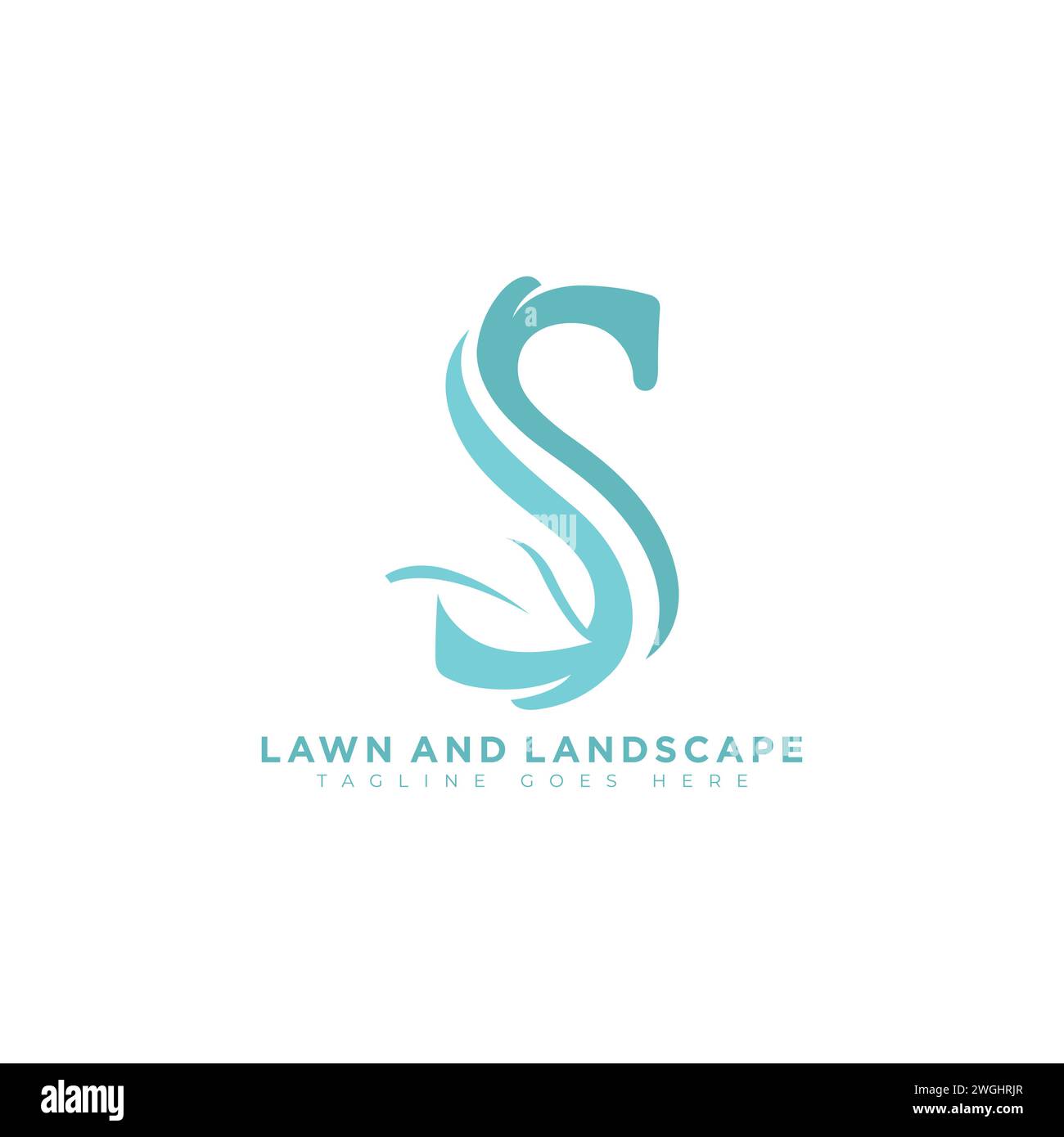 Lettre S logo de paysage pour la pelouse ou le jardinage entreprise, organisation ou vecteur de logo de site Web. Un logo de paysage élégant moderne et propre dans le Sha Illustration de Vecteur