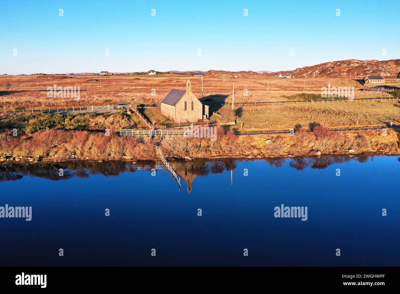 Église St Ernans sur les rives du Loch Poit na h-i (Loch Pottie) à Creich près de Fionnphort sur l'île au large de Mull Banque D'Images