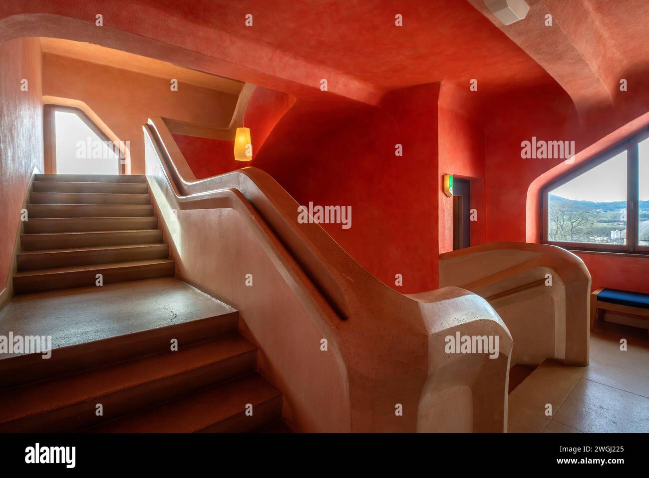Intérieur du second Goetheanum, centre mondial du mouvement anthroposophique. Bâtiment conçu par Rudolf Steiner, situé au sommet de la colline Banque D'Images