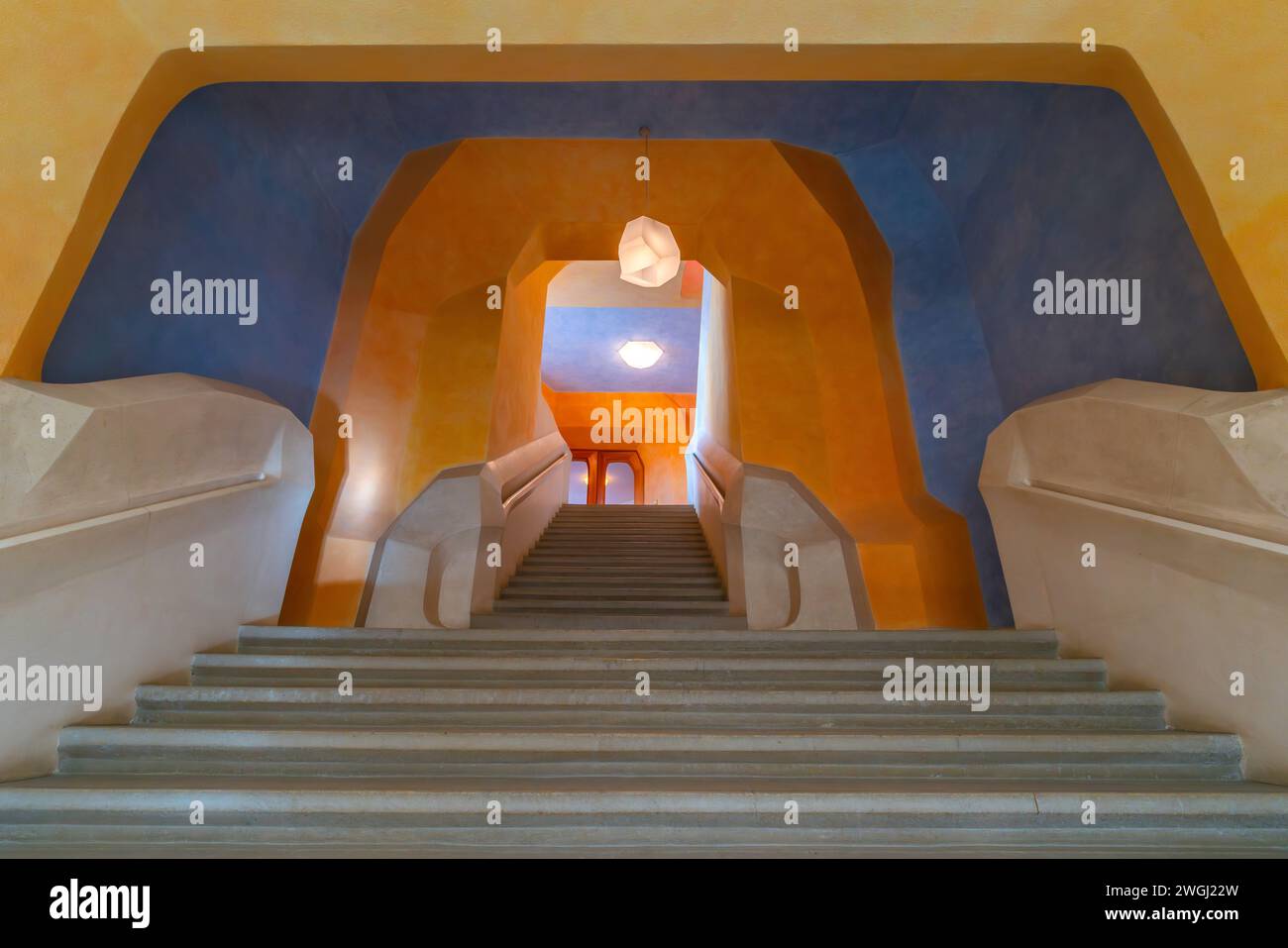 Intérieur du second Goetheanum, centre mondial du mouvement anthroposophique. Bâtiment conçu par Rudolf Steiner, situé au sommet de la colline Banque D'Images