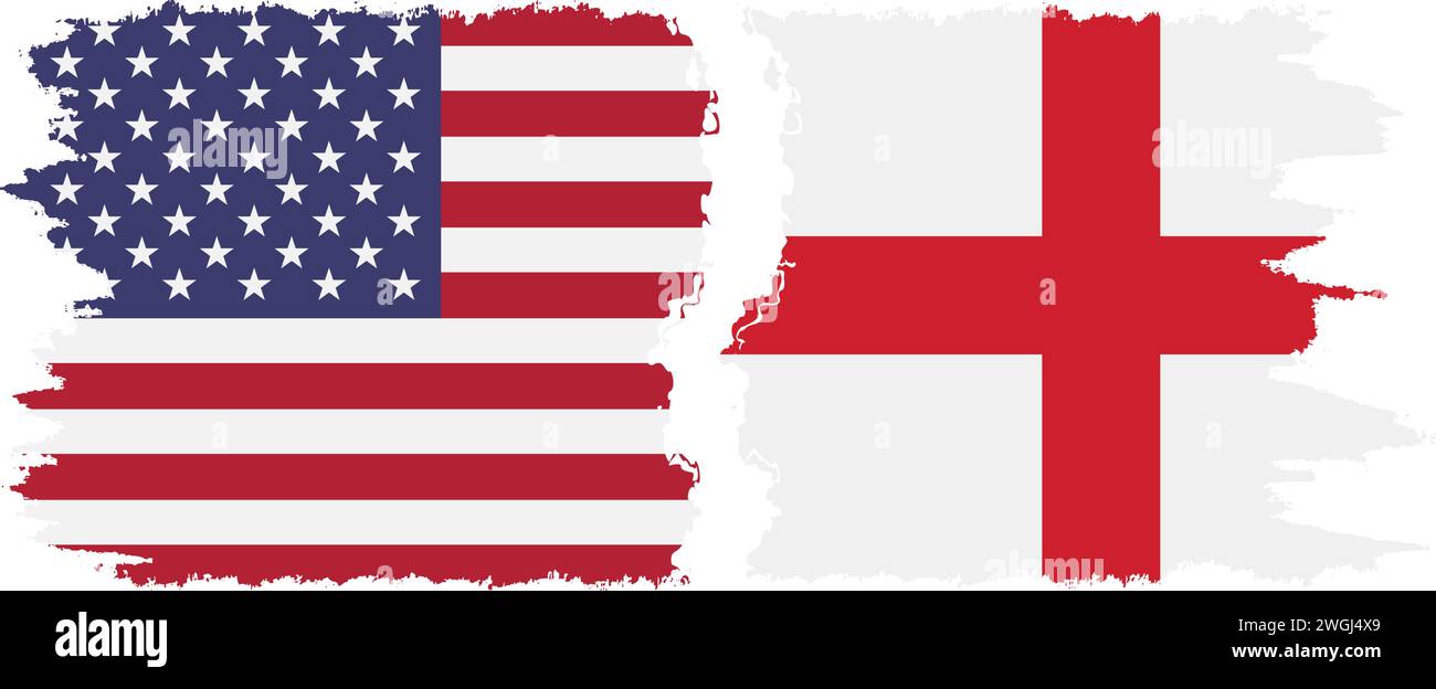 Angleterre et USA grunge drapeaux connexion, vecteur Illustration de Vecteur