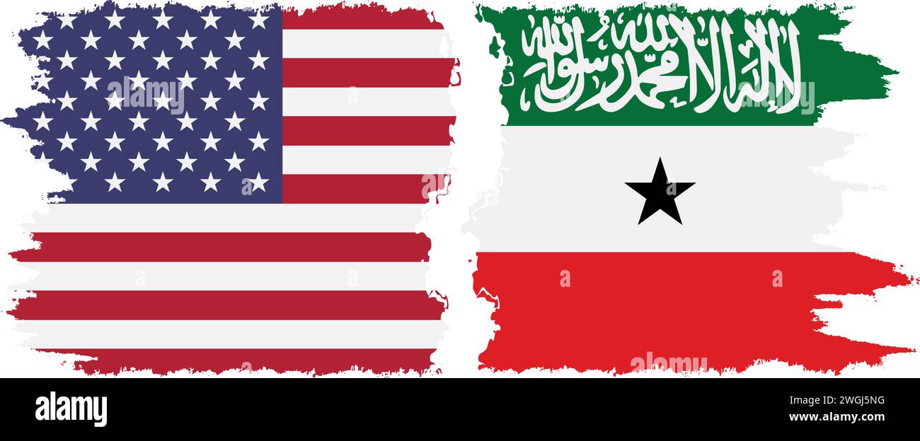 Somaliland et USA grunge drapeaux connexion, vecteur Illustration de Vecteur
