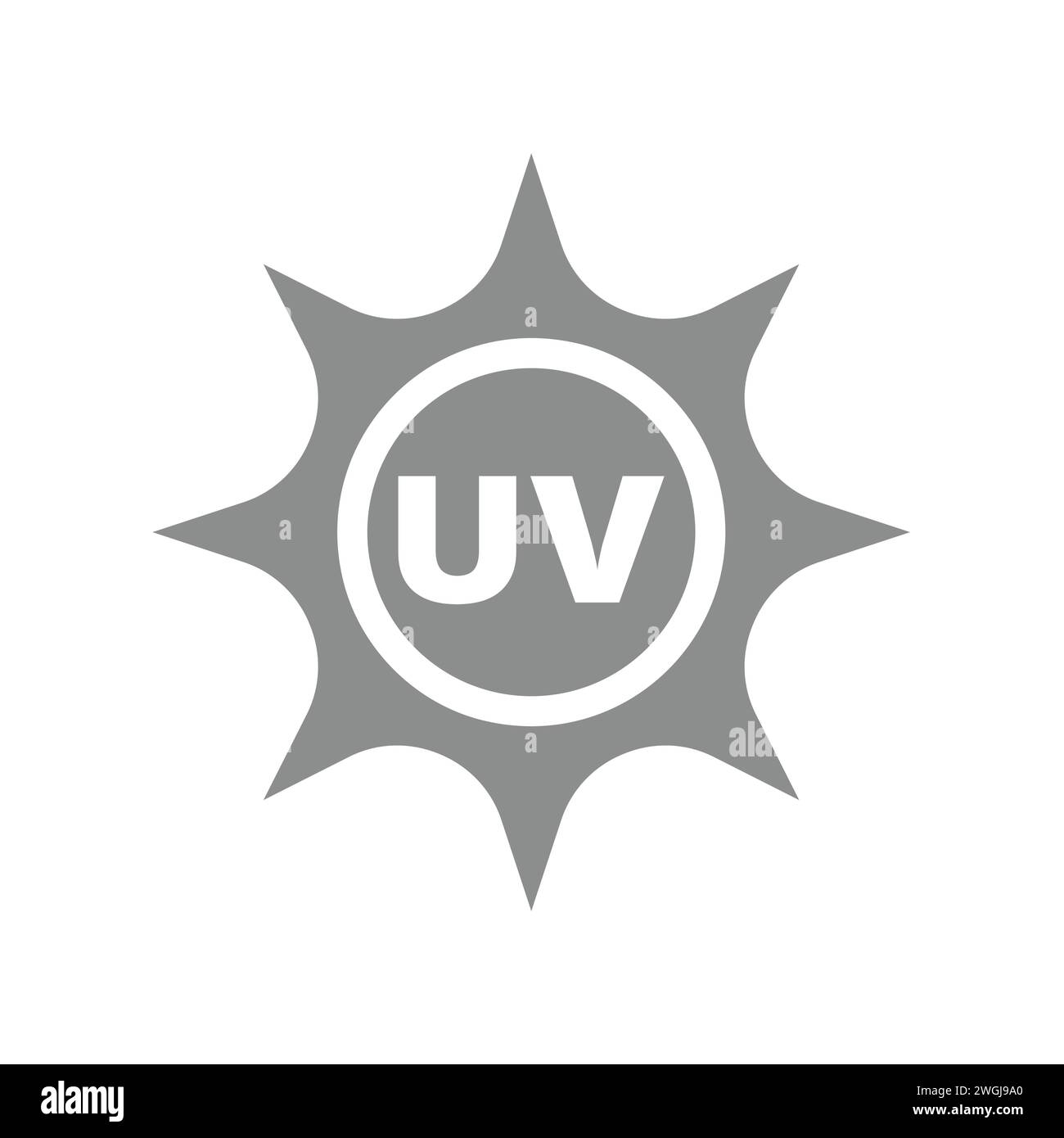 Icône de vecteur soleil et uv. Lotion solaire, symbole de protection. Illustration de Vecteur