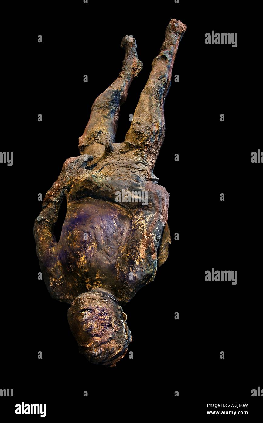 Plâtre coulé d'un homme, Pompéi Romain ruiné ville morts personnes victime humaine corps plâtre plâtre Vésuve Italie Italien Romain Banque D'Images