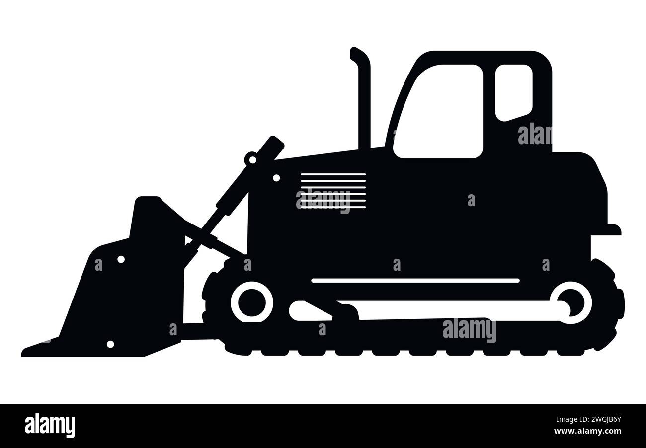 Icône de bulldozer. équipement lourd pour le secteur de la construction. Illustration vectorielle. SPE 10. Illustration de Vecteur