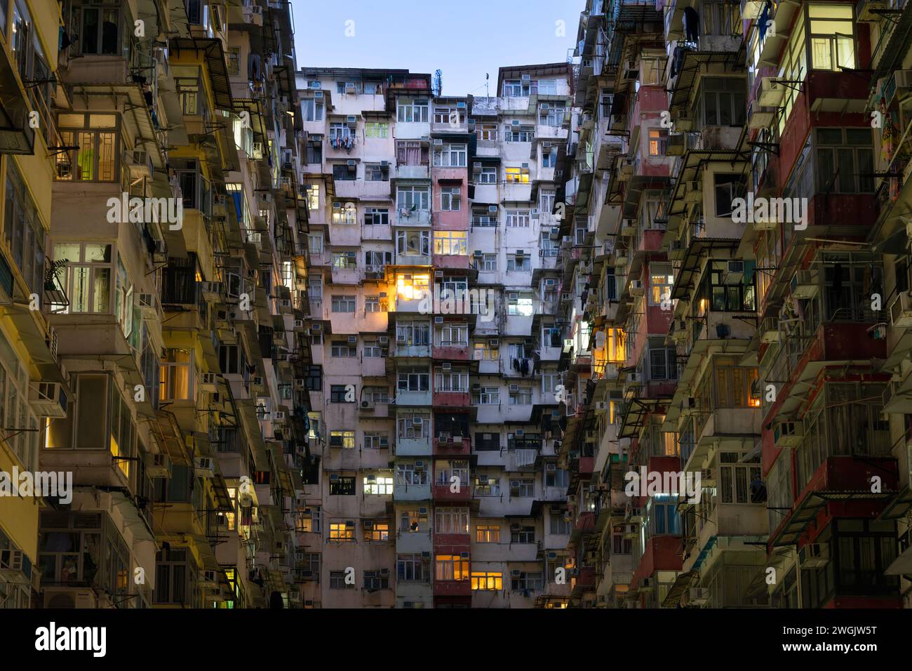 Le Monster Building à Hong Kong. Banque D'Images