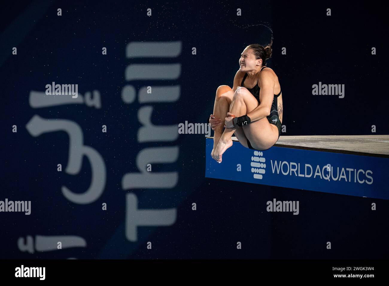 Doha, Qatar. 05th Feb, 2024. Melissa Wu, australienne, participe à la finale de la plate-forme féminine de plongée au 10m lors des 21es Championnats du monde de natation au Hamad Aquatic Center à Doha (Qatar), le 05 février 2024. Crédit : Insidefoto di andrea staccioli/Alamy Live News Banque D'Images