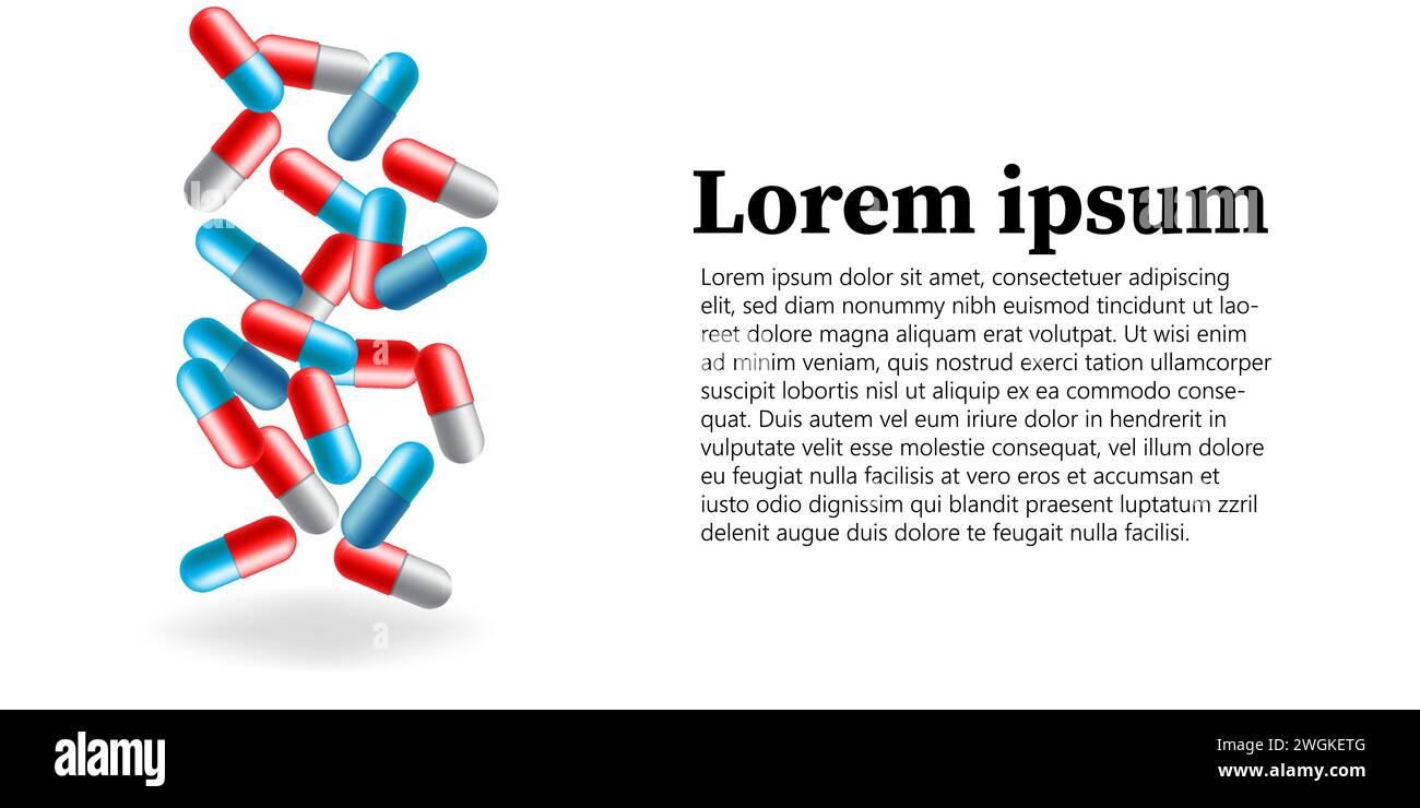 Conception de bannière de tablettes tombantes avec espace pour le texte, conception de diapositive pour la présentation médicale Illustration de Vecteur