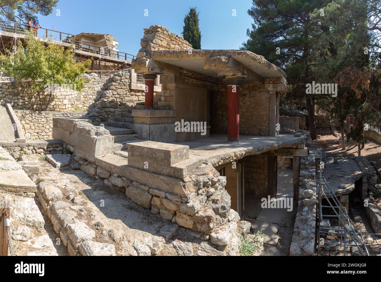 Une photo de la Maison du Sud au palais de Knossos. Banque D'Images
