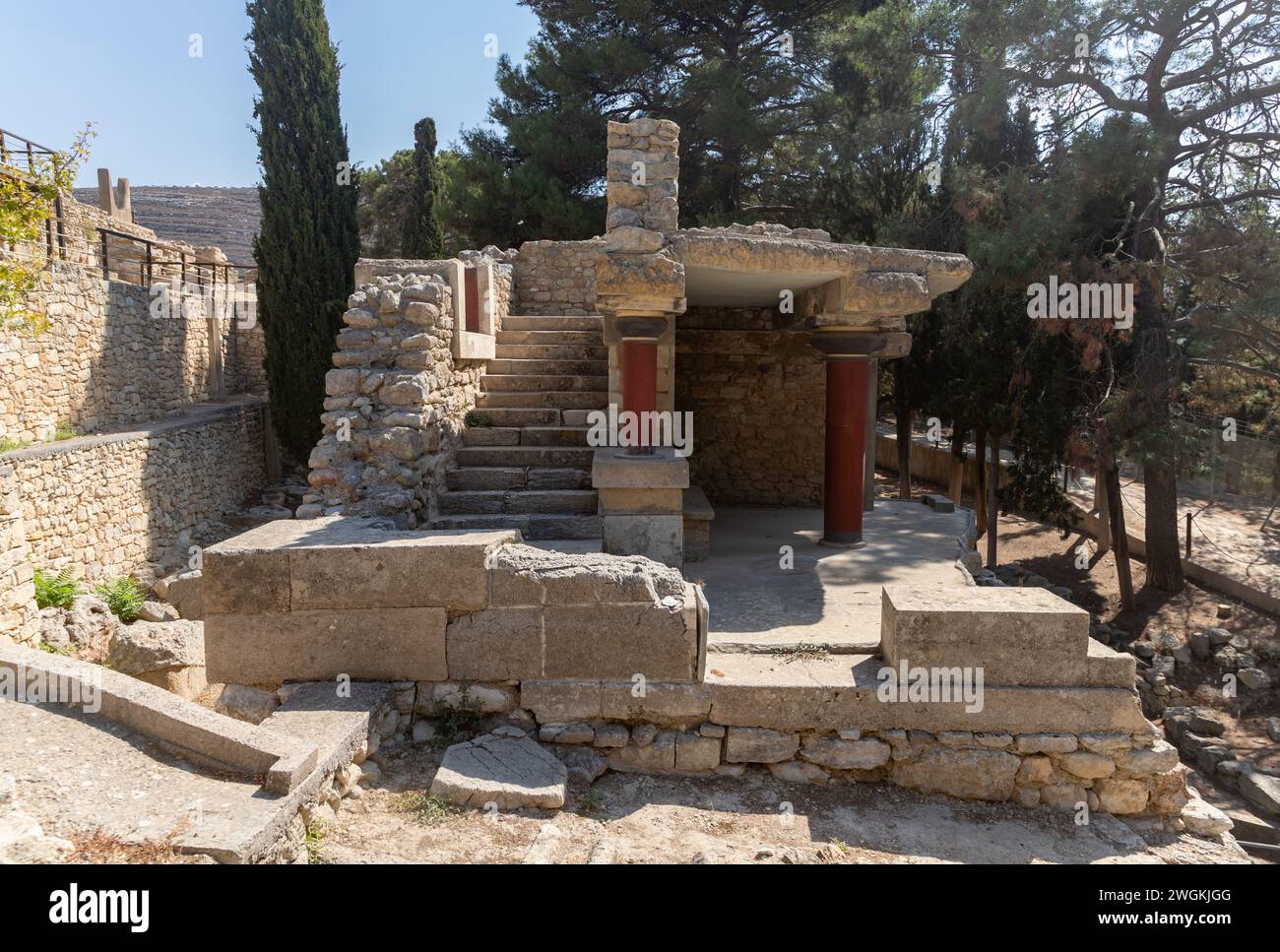 Une photo de la Maison du Sud au palais de Knossos. Banque D'Images