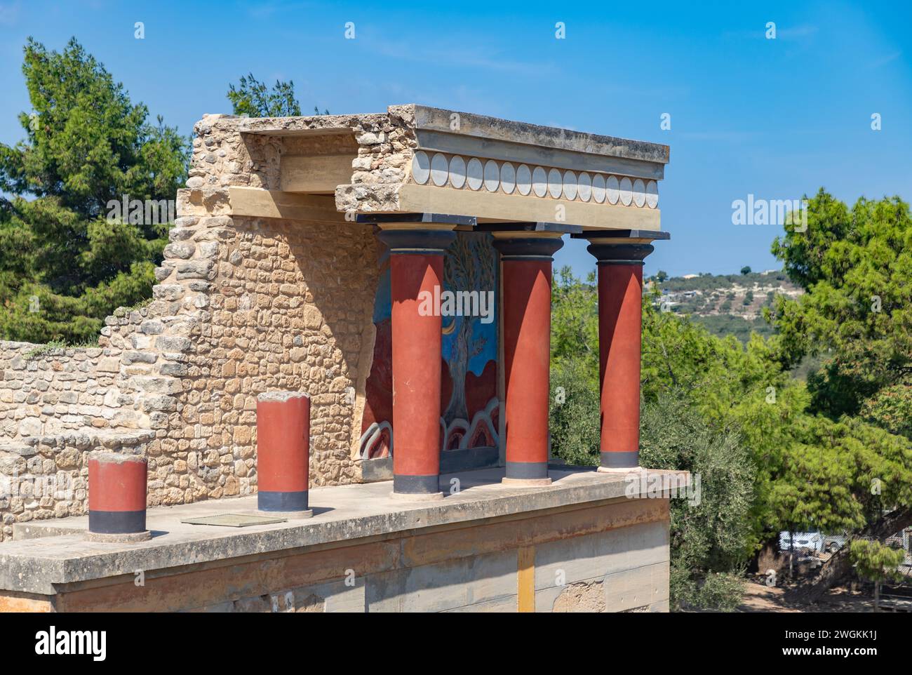 Une photo de l'entrée nord au palais de Knossos. Banque D'Images