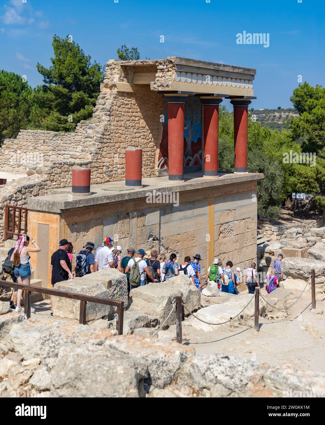 Une photo de l'entrée nord au palais de Knossos. Banque D'Images
