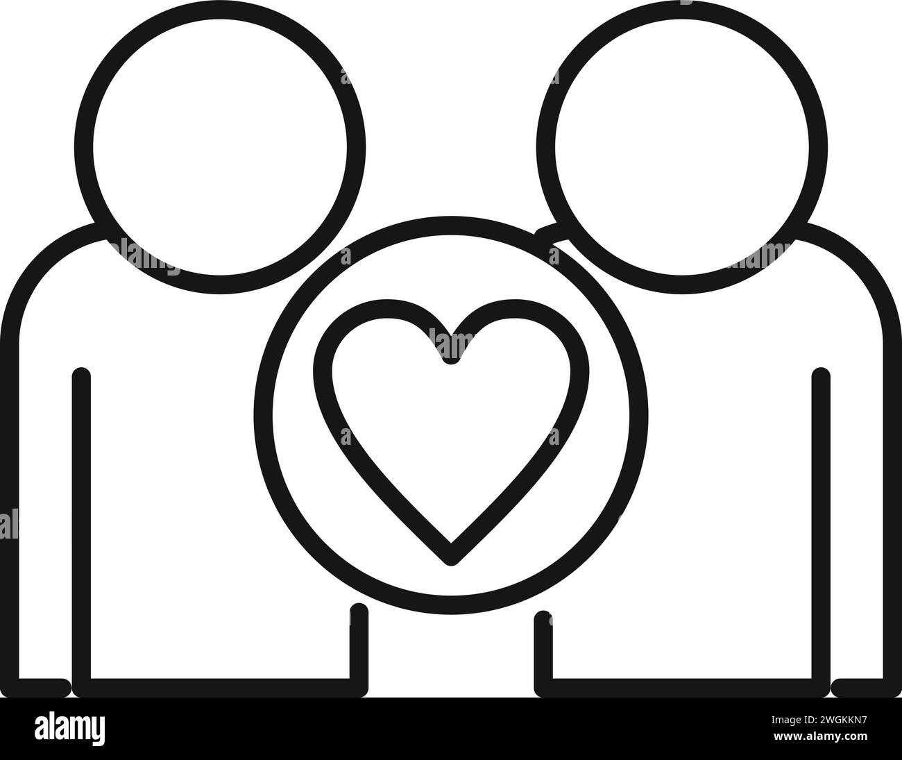 Vecteur de contour d'icône de partenaire commercial. Offre d'emploi d'aide. Partenaire contractuel Illustration de Vecteur