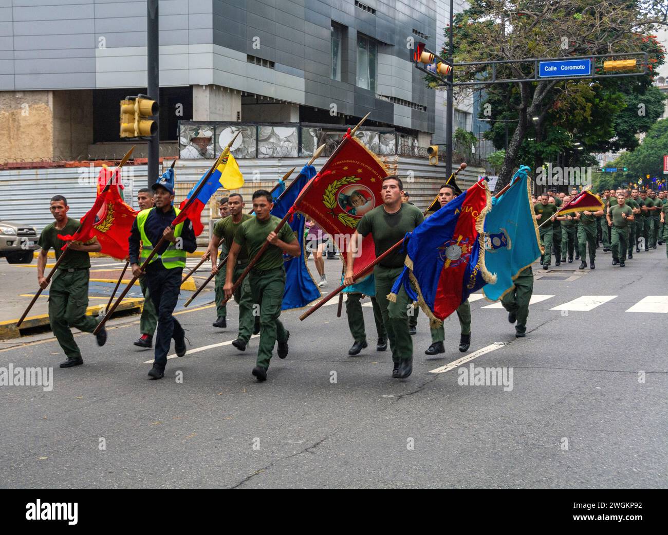 Célébration du 32e anniversaire du 4 février 1992, « Journée nationale de la dignité », date du coup d'État dirigé par Hugo Chavez Frias au Venezuela. Caracas, février Banque D'Images