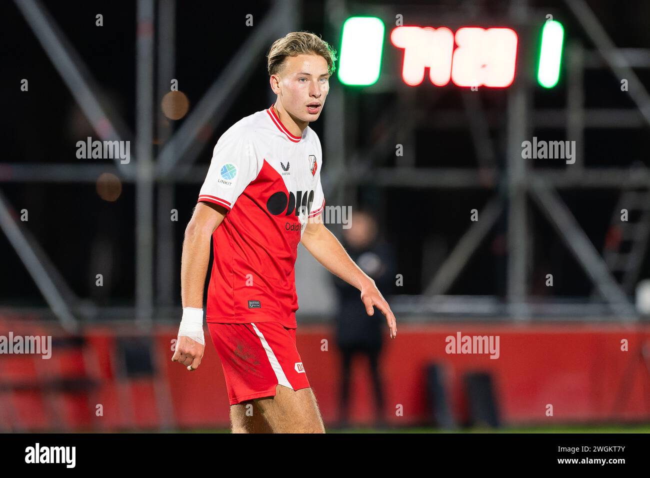 Utrecht, pays-Bas. 05th Feb, 2024. UTRECHT, PAYS-BAS - 5 FÉVRIER : Jesse van de Haar du Jong FC Utrecht lors du match néerlandais Keuken Kampioen Divisie entre le Jong FC Utrecht et Jong Ajax au Sportcomplex Zoudenbalch le 5 février 2024 à Utrecht, pays-Bas. (Photo de Joris Verwijst/Orange Pictures) crédit : Orange pics BV/Alamy Live News Banque D'Images