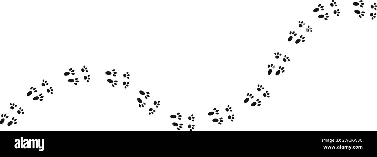 Imprimés pieds de lapin mouillés ou boueux. Timbres de silhouette de patte de lapin. Trace d'étapes de course ou de marche lièvre isolé sur fond blanc. Illustration graphique vectorielle. Illustration de Vecteur