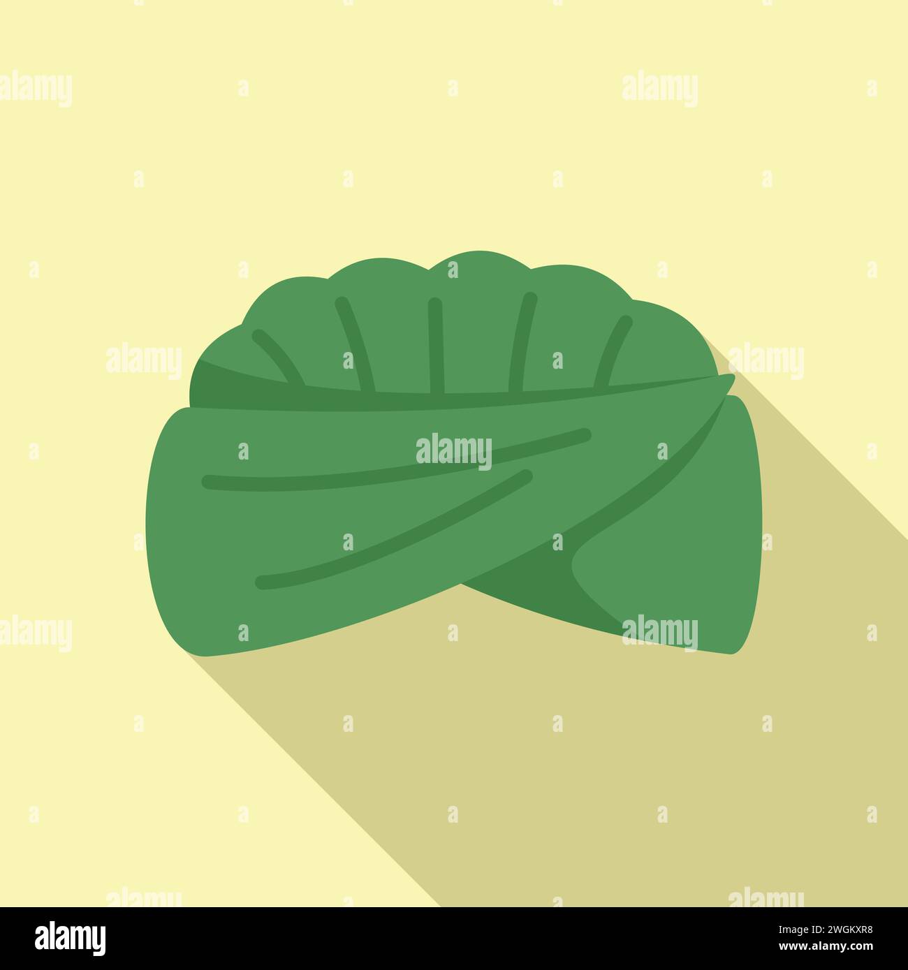 Vecteur plat d'icône de turban bédouin. Tête orientale asiatique. Accessoires de religion Illustration de Vecteur