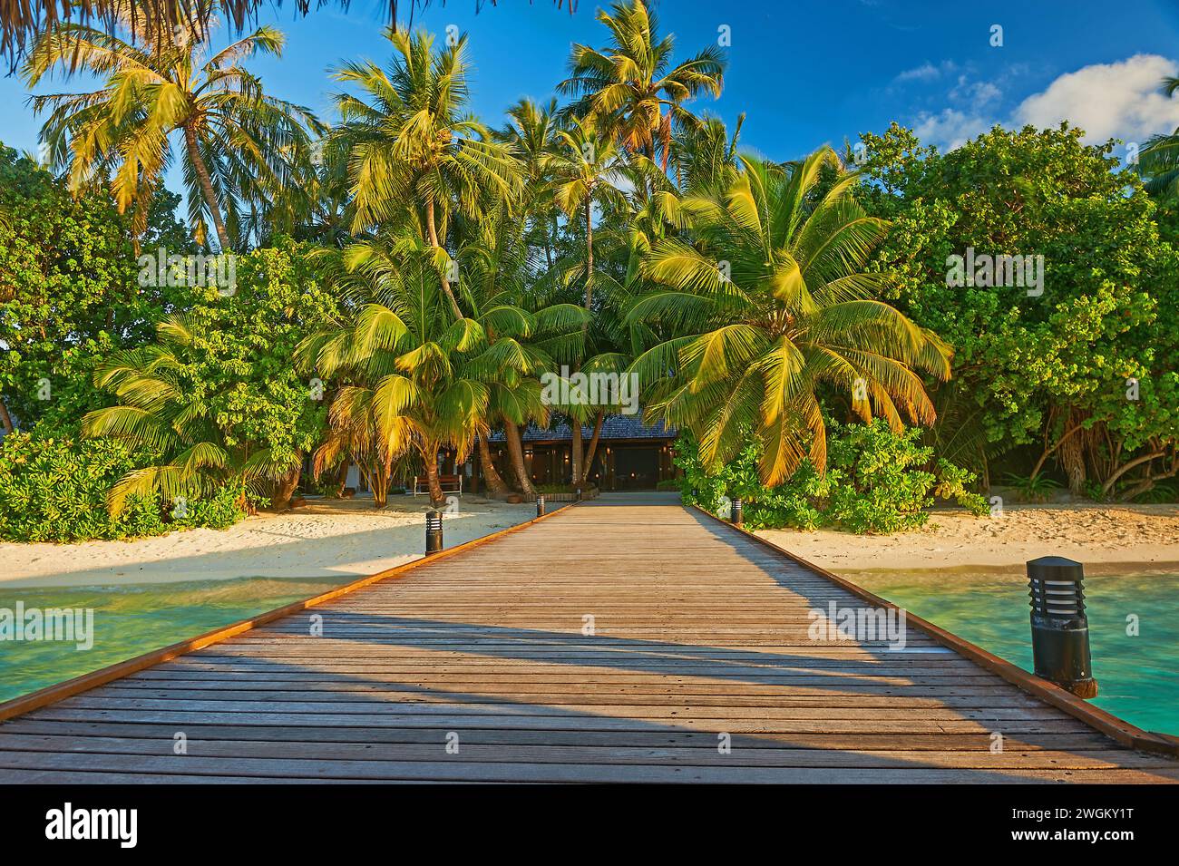 Vilamendhoo, Maldives , une île tropicale dans l'océan Indien Banque D'Images