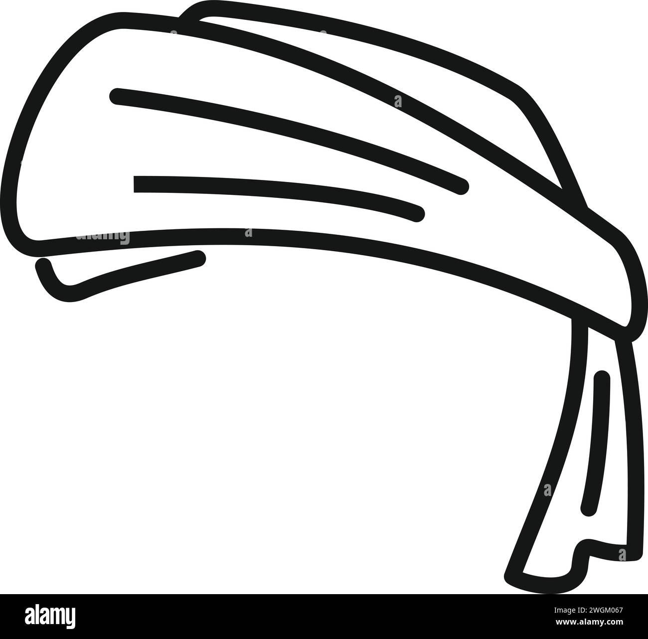 Vecteur de contour d'icône de turban asiatique. Culture couverture est. Couvre-chef à foulard Illustration de Vecteur