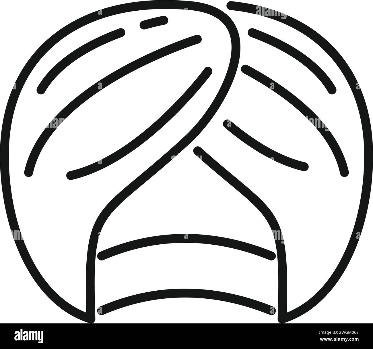 Vecteur de contour d'icône turban arabe. La culture asiatique de la tête. Islam peuple Illustration de Vecteur