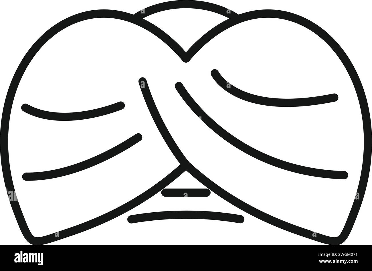 Vecteur de contour d'icône de harnais Sultan. Religion orientale. Costume désert indien Illustration de Vecteur