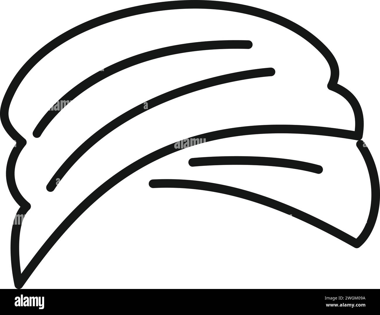 Vecteur de contour d'icône turban islam. Culture couvrant. Couvre-chefs asiatiques orientaux Illustration de Vecteur