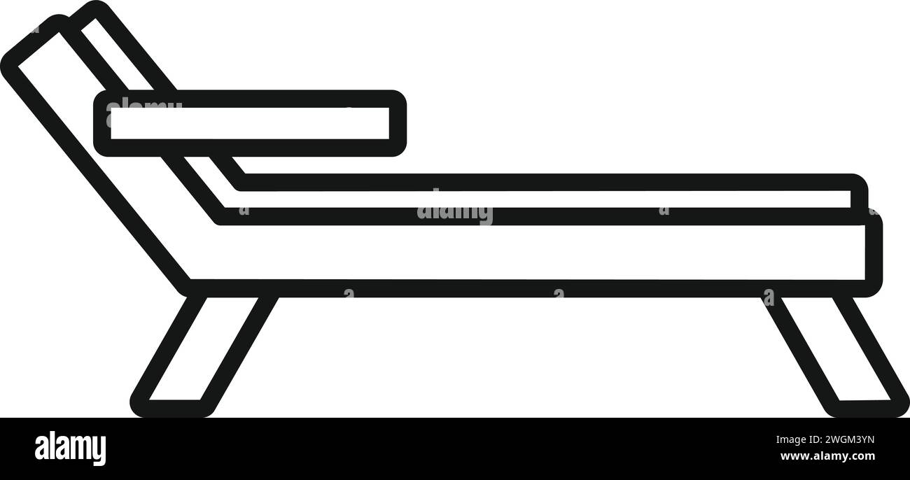 Vecteur de contour d'icône de banc de plage. Voyage de retraite. Personnel d'entretien Illustration de Vecteur