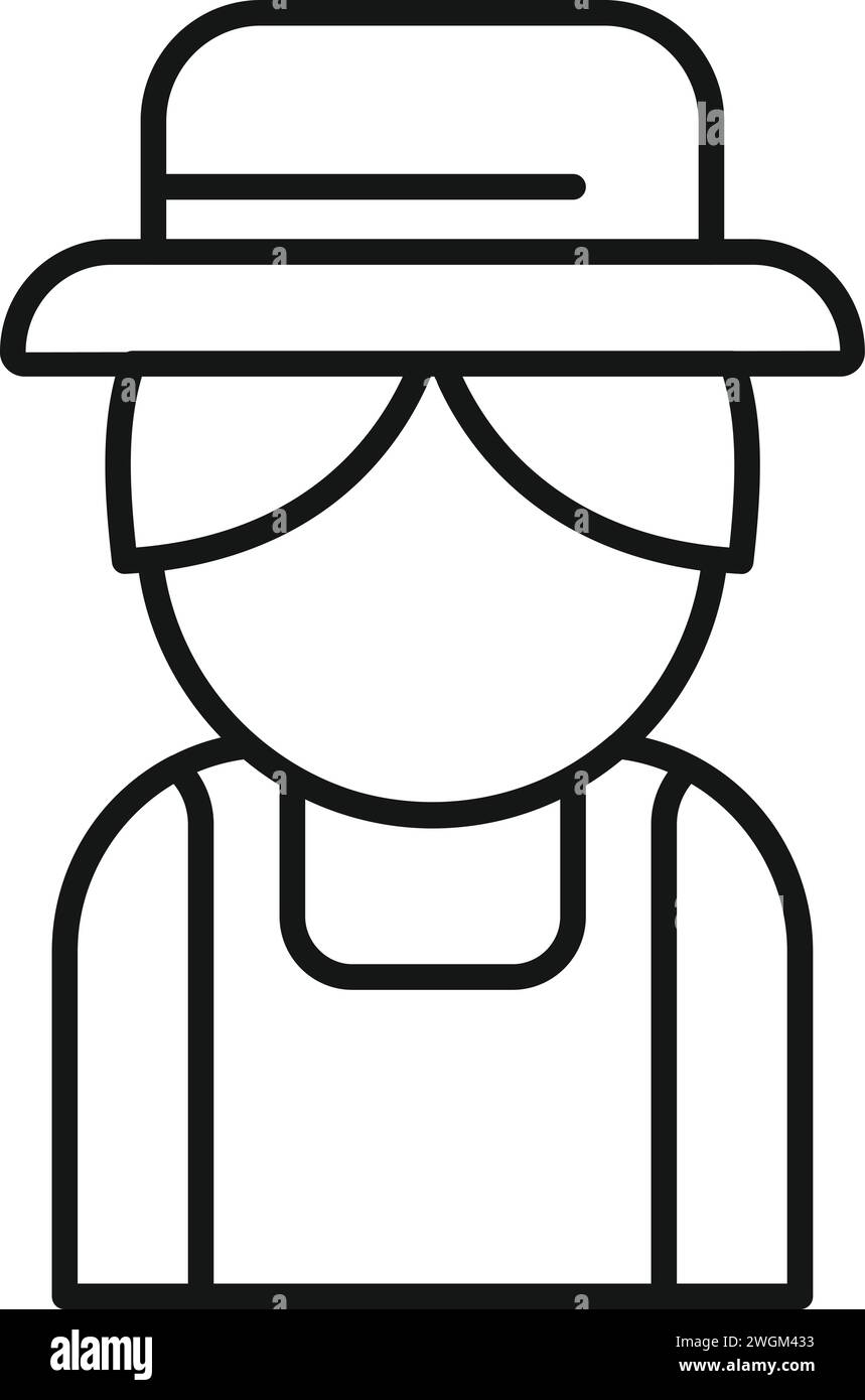 Vecteur de contour d'icône de voyage de retraite de femme. Hobby des gens. Service aux aînés Illustration de Vecteur