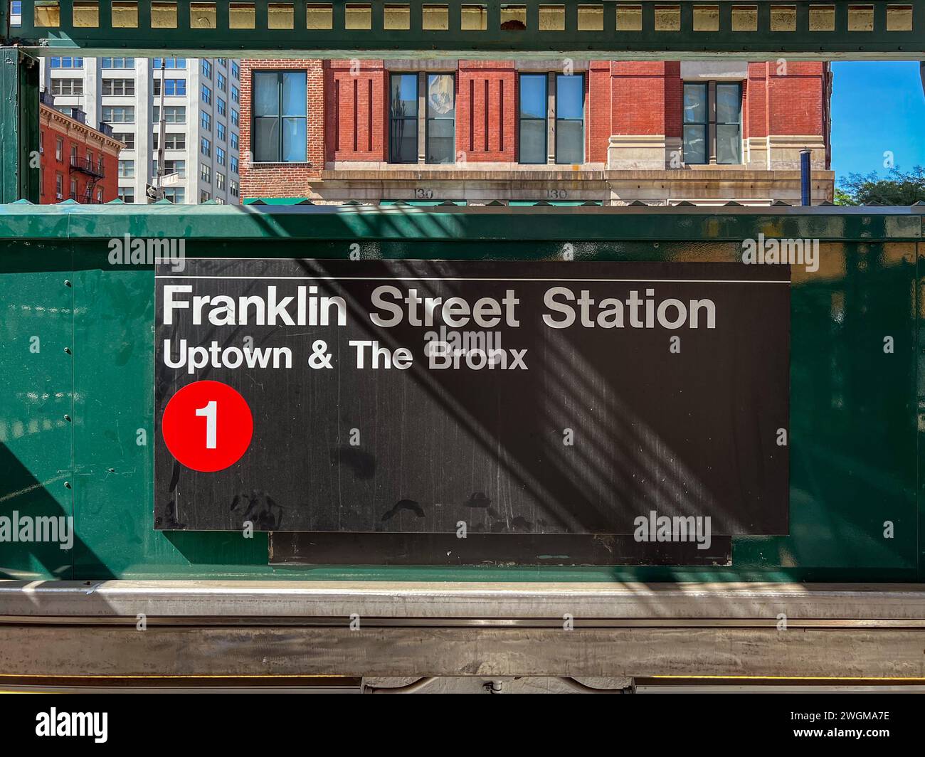 New York - 8 juin 2022 : station de métro Franklin Street dans le quartier de Tribeca à Manhattan. Banque D'Images