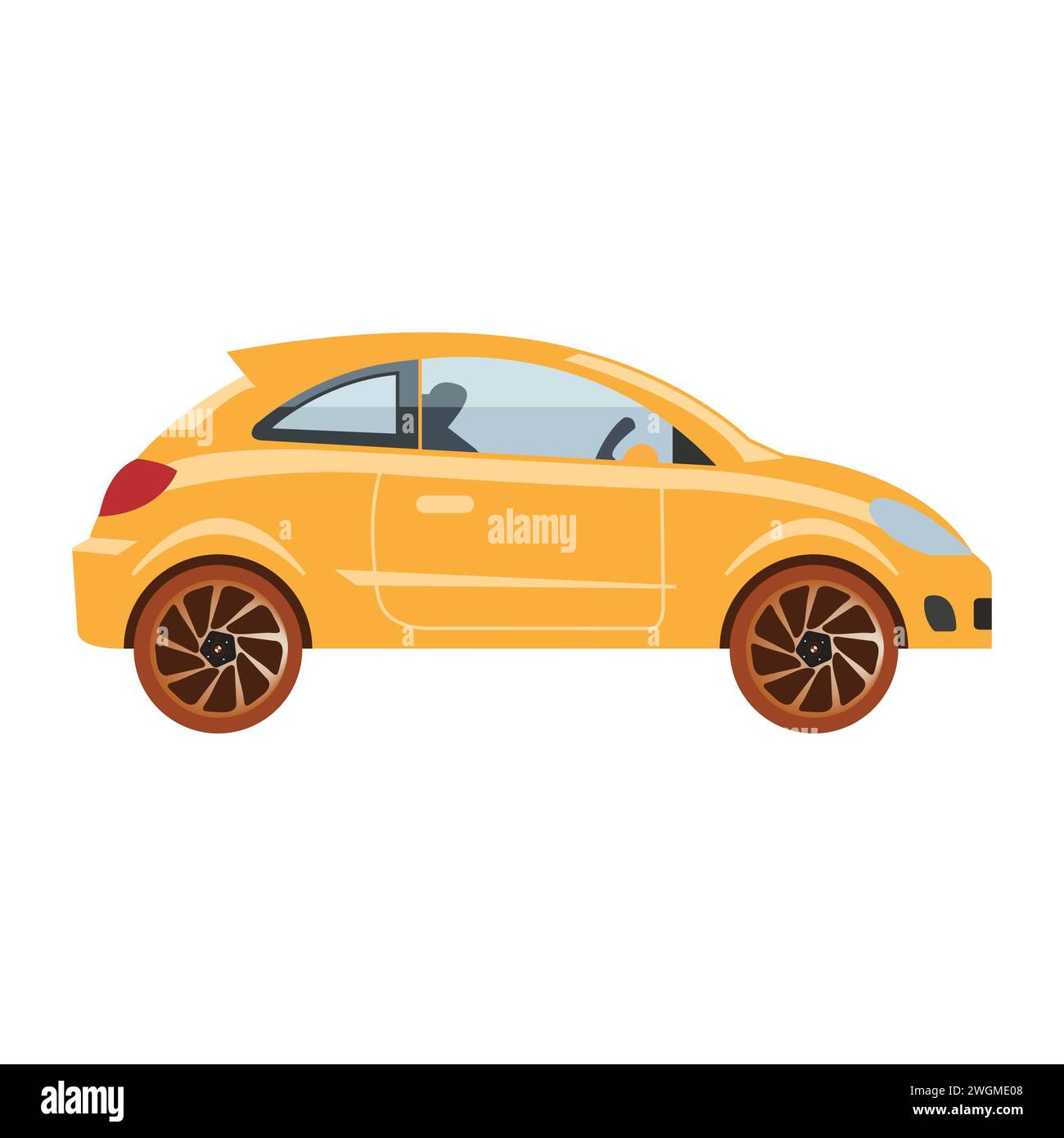 Illustration vectorielle de symbole d'icône de voiture plate. Banque D'Images