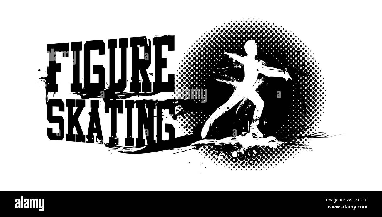 Une illustration vectorielle de figure Skating Banner Illustration de Vecteur