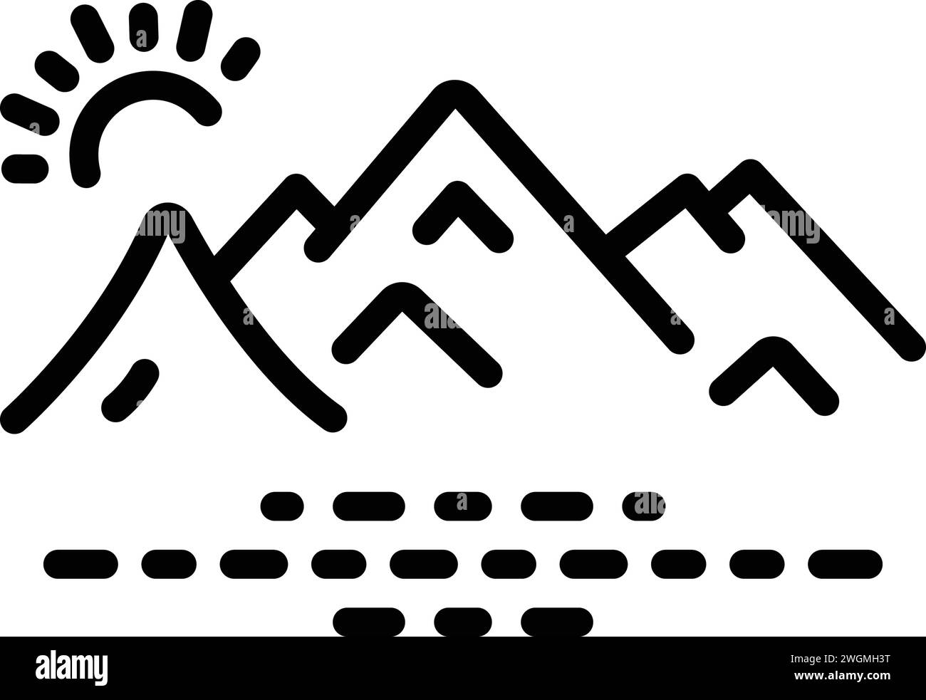 Icône pour alpin, montagne Illustration de Vecteur