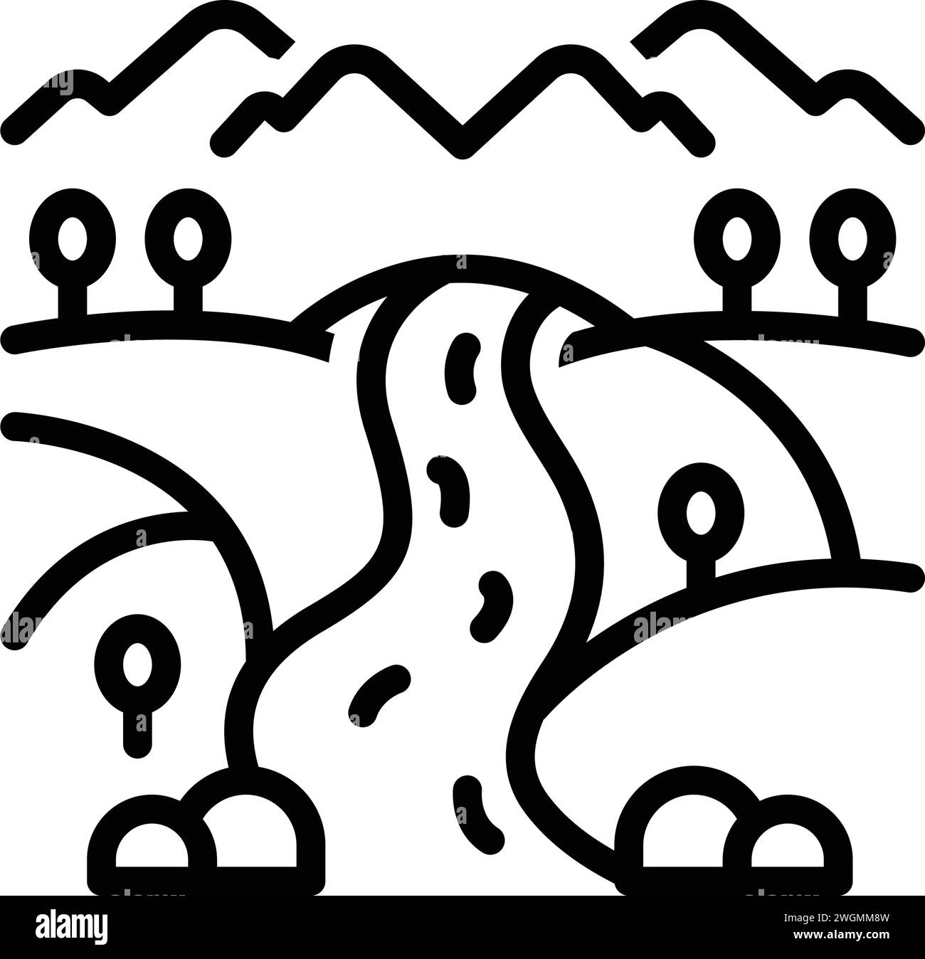 Icône pour rivière ; montagne Illustration de Vecteur