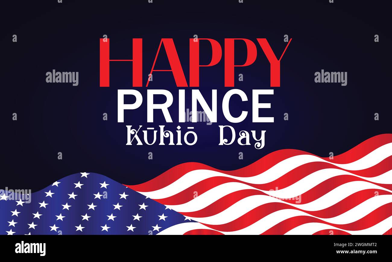 Joyeux Prince Kuhio Day illustration de texte Illustration de Vecteur