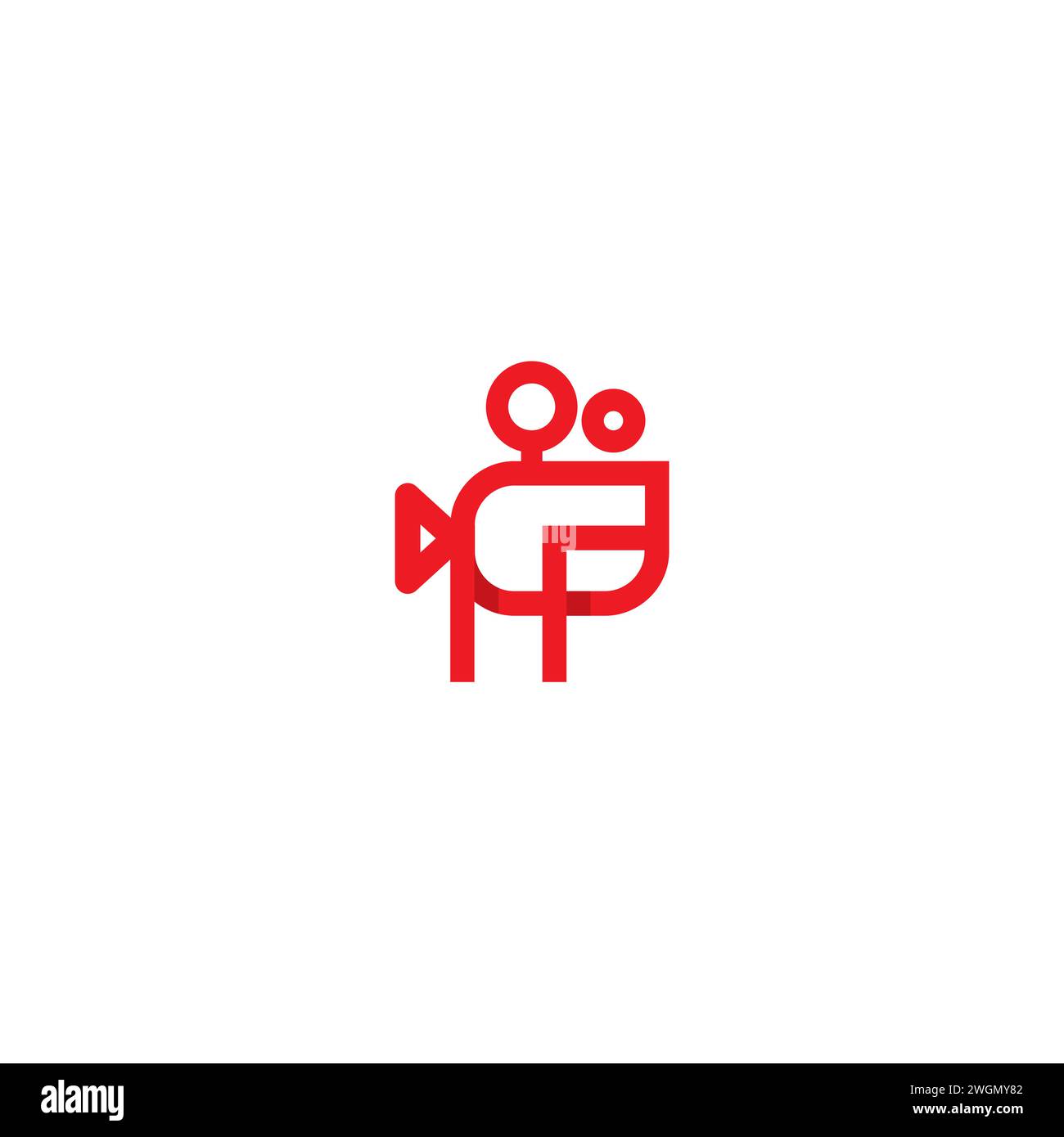 Logo de prise de vue vidéo PP. Icône vidéo Illustration de Vecteur