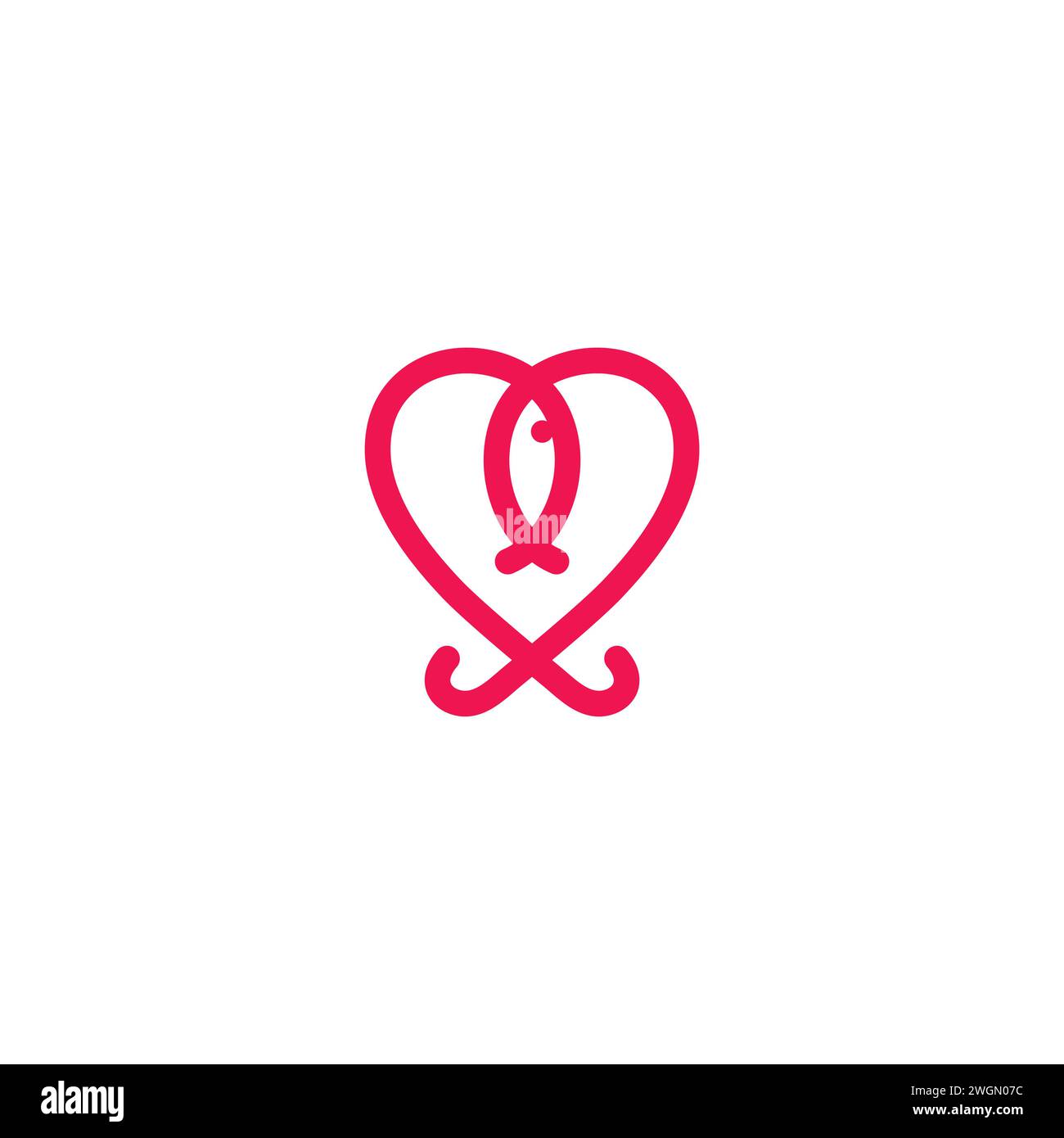 Logo Love Fish. Logo de pêche Illustration de Vecteur