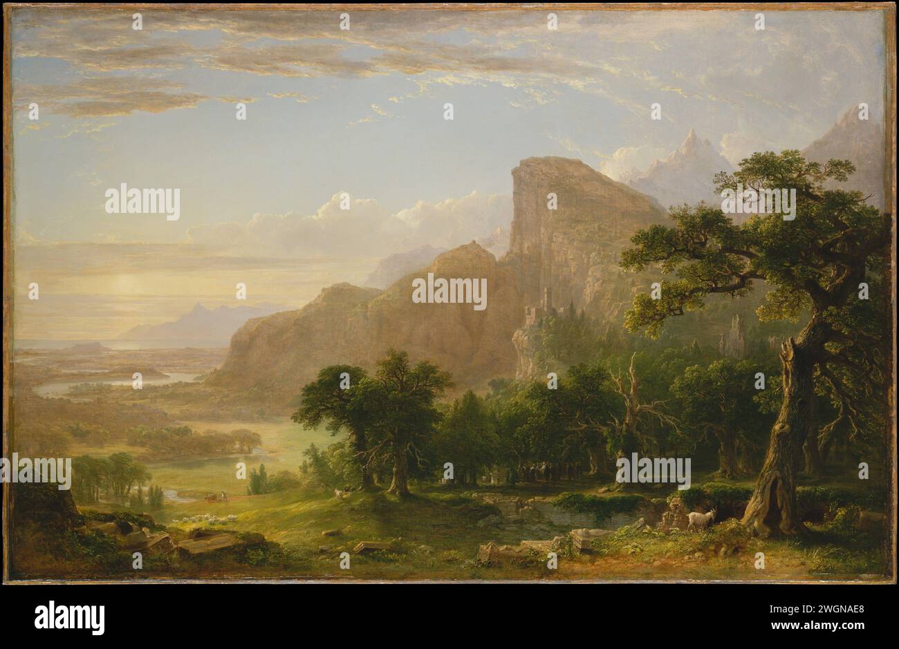 Paysage — scène tirée de 'Thanatopsis' Asher Brown Durand 1850 Banque D'Images