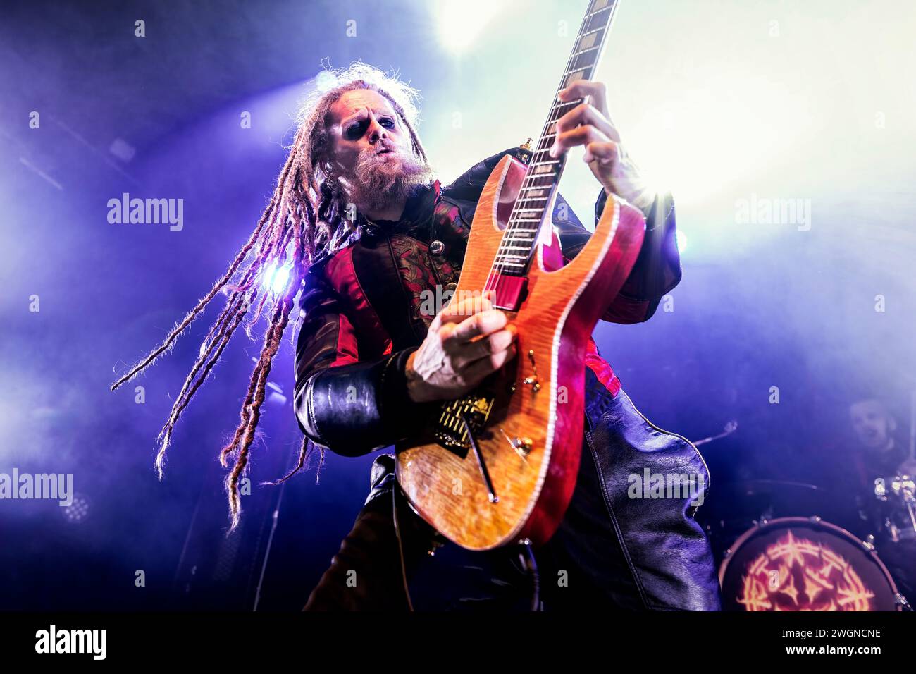 Oslo, Norvège. 05th Feb, 2024. Le groupe suédois de heavy metal Avatar donne un concert au Rockefeller à Oslo. Ici, le guitariste Jonas Jarlsby est vu en direct sur scène. (Crédit photo : Gonzales photo/Alamy Live News Banque D'Images