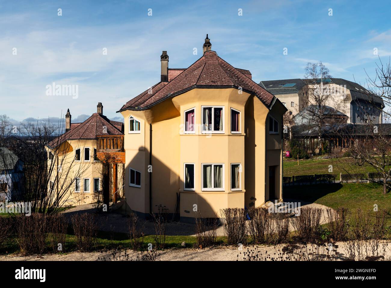 Eurythmy House III, par Rüttiweg à Dornach, Canton de Soleure, Suisse. Les soi-disant « maisons eurythmées » sont un groupe de trois constructions résidentielles Banque D'Images