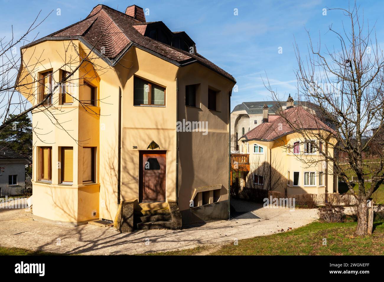 Eurythmy House II, par Rüttiweg à Dornach, Canton de Soleure, Suisse. Les soi-disant «maisons eurythmées» sont un groupe de trois bâtiments résidentiels Banque D'Images