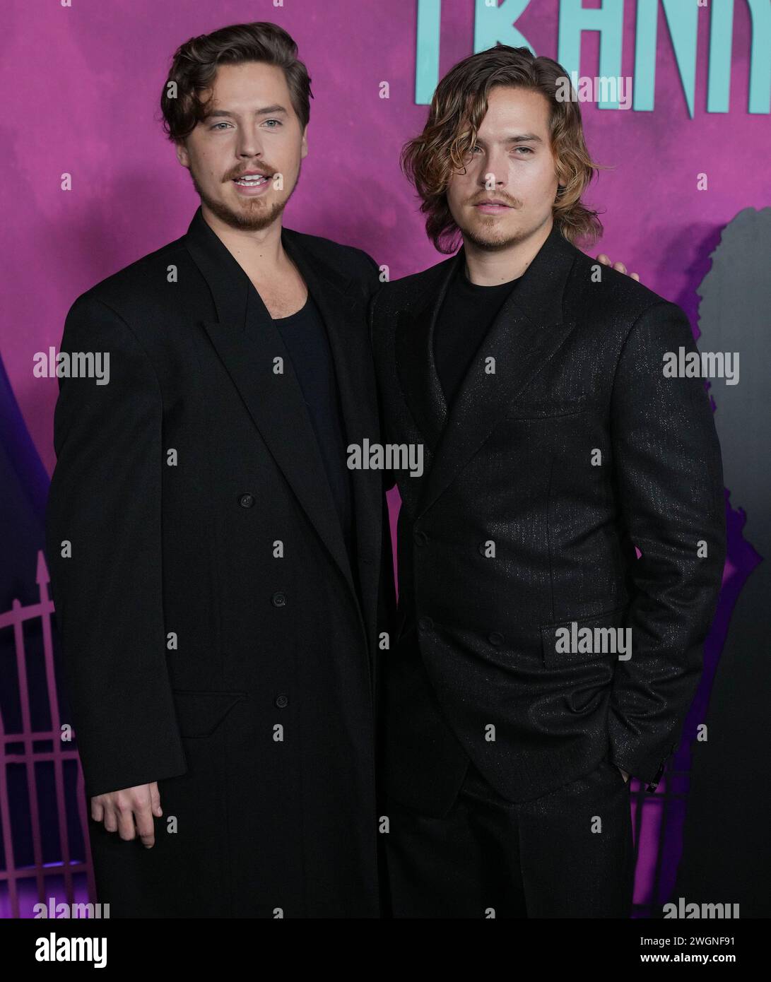 Los Angeles, États-Unis. 05th Feb, 2024. (G-d) Cole Sprouse et Dylan Sprouse au Focus Features' LISA FRANKENSTEIN Los Angeles projection spéciale tenue au Hollywood Athletic Club à Hollywood, CA le lundi, ?février 5, 2024. (Photo de Sthanlee B. Mirador/Sipa USA) crédit : Sipa USA/Alamy Live News Banque D'Images