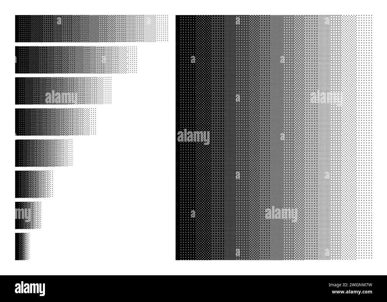 Pack vectoriel de 8 différents gradients de pixels motifs sans couture Illustration de Vecteur