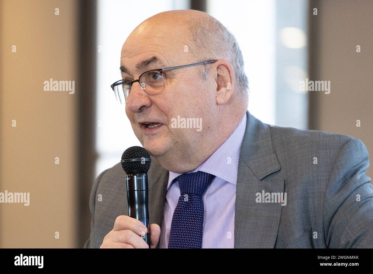 Salon international de l'Agriculture de Paris le Président Jean-Luc Poulain lors d'une conférence de presse pour la présentation de la 60ème édition du salon international de l'Agriculture 2024 à Paris, France, le 6 février 2024. Photo Raphael Lafargue/ABACAPRESS.COM Banque D'Images