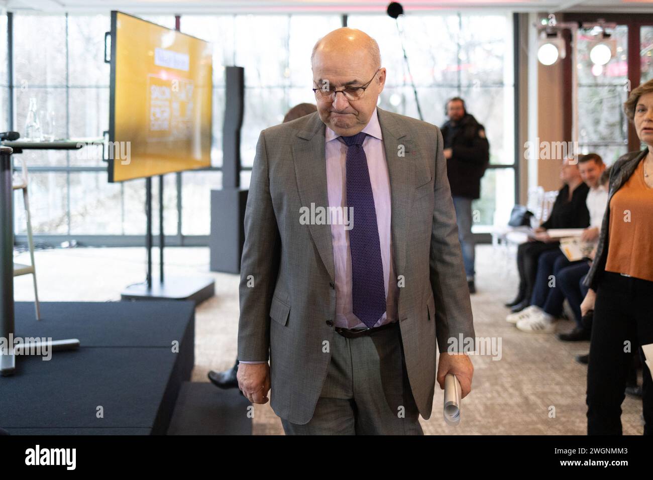 Le Président de la Foire internationale de l'Agriculture de Paris Jean-Luc Poulain lors d'une conférence de presse pour la présentation de la 60ème édition de la Foire internationale de l'Agriculture (salon international de l'Agriculture) 2024 à Paris, France, le 6 février 2024. Photo Raphael Lafargue/ABACAPRESS.COM Banque D'Images