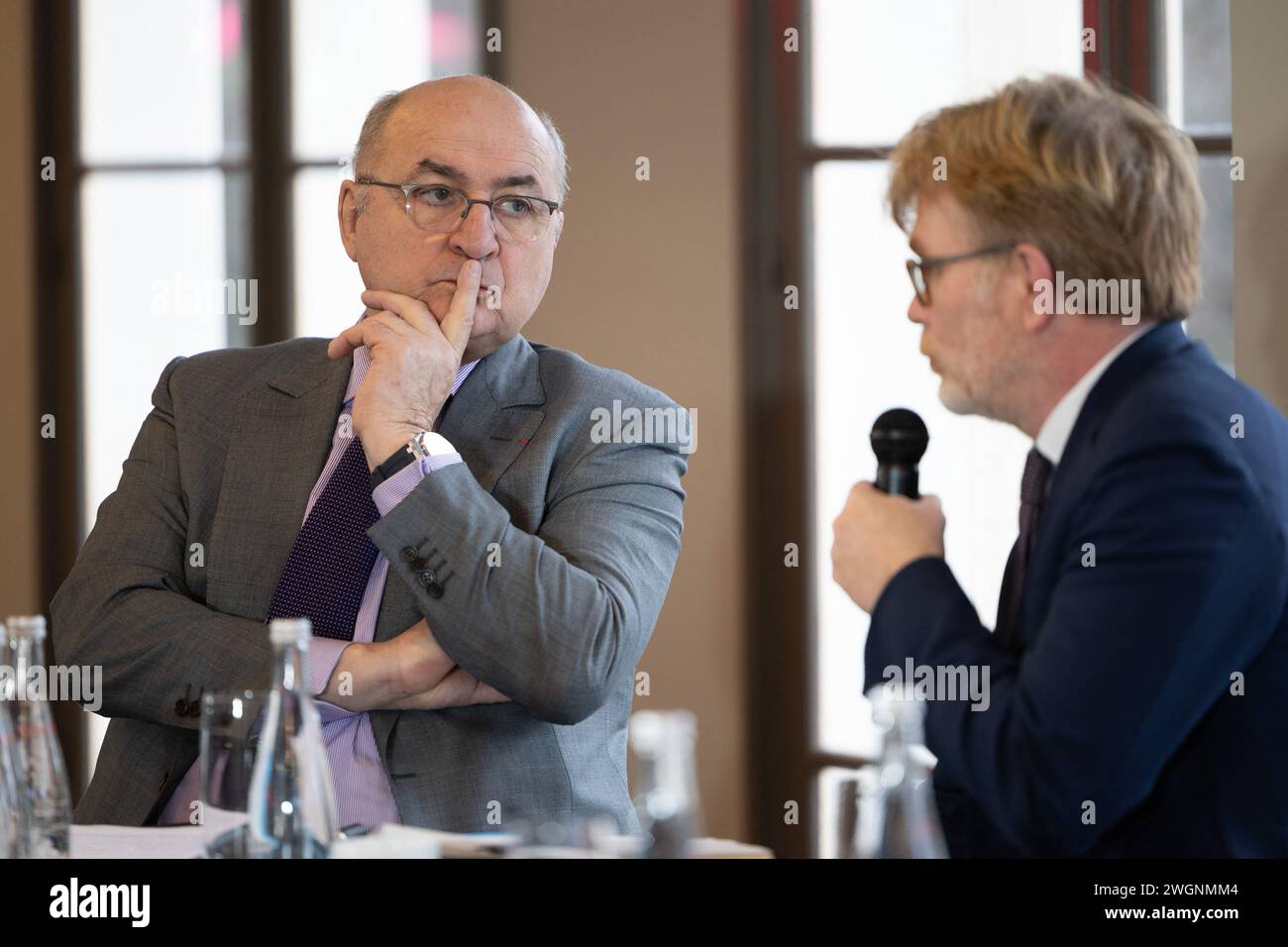 Salon international de l'Agriculture de Paris le Président Jean-Luc Poulain lors d'une conférence de presse pour la présentation de la 60ème édition du salon international de l'Agriculture 2024 à Paris, France, le 6 février 2024. Photo Raphael Lafargue/ABACAPRESS.COM Banque D'Images