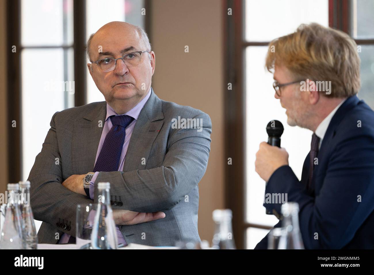 Salon international de l'Agriculture de Paris le Président Jean-Luc Poulain lors d'une conférence de presse pour la présentation de la 60ème édition du salon international de l'Agriculture 2024 à Paris, France, le 6 février 2024. Photo Raphael Lafargue/ABACAPRESS.COM Banque D'Images