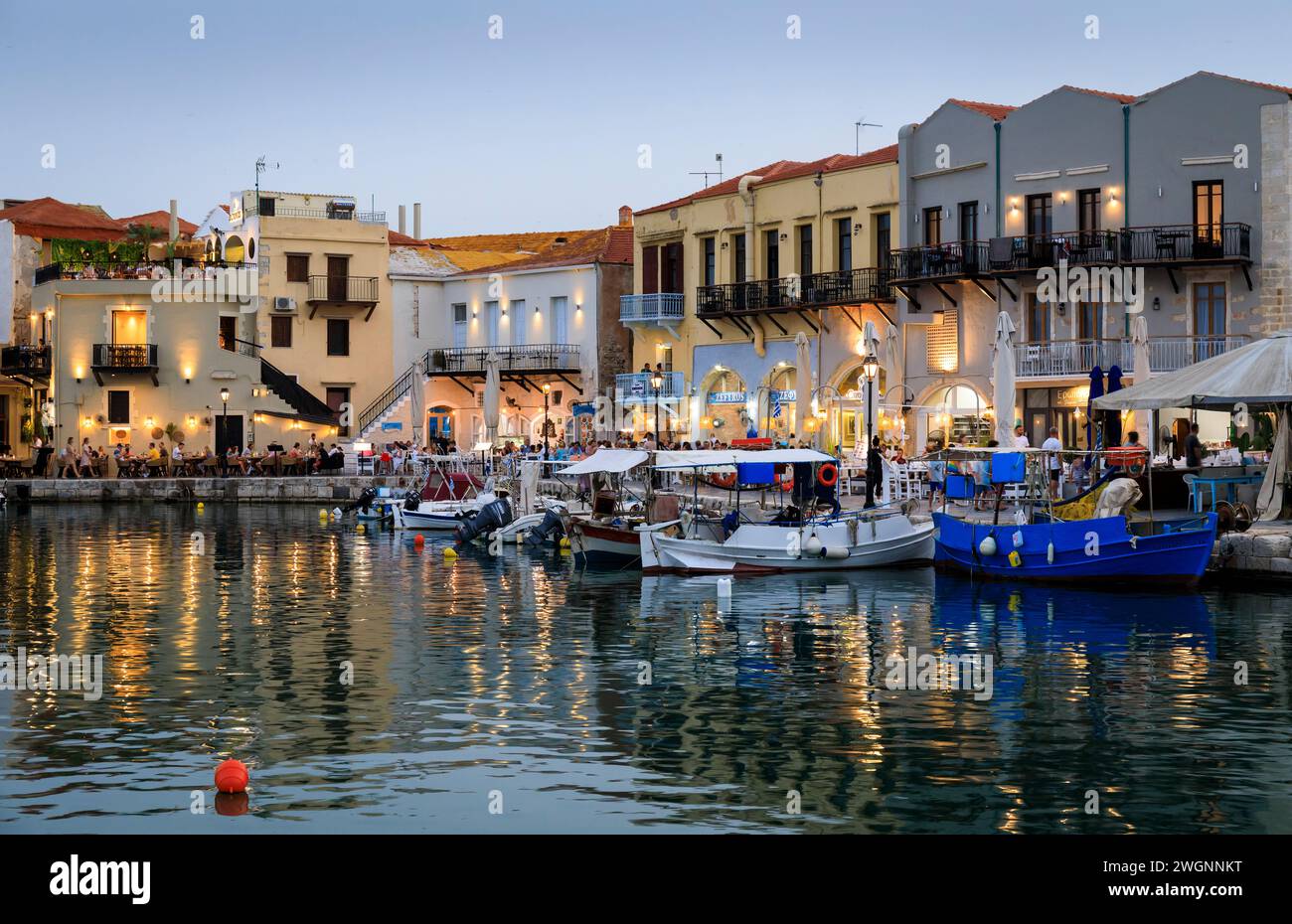 Rethymnon Harbour, Crète Banque D'Images